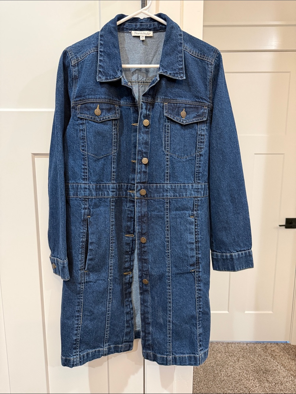 NorthStyle Dark Blue Longline Denim Jacket